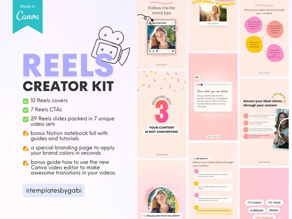 Instagram Reels Bundle, Canva Reels Templates, Canva Templates for Instagram Reels, Reels Covers,... | Etsy (CAD)