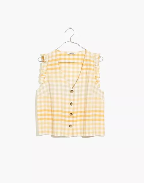 Ruffle Button-Front Tank in Ombré Gingham | Madewell