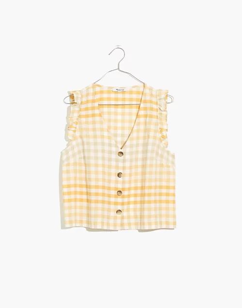 Ruffle Button-Front Tank in Ombré Gingham | Madewell