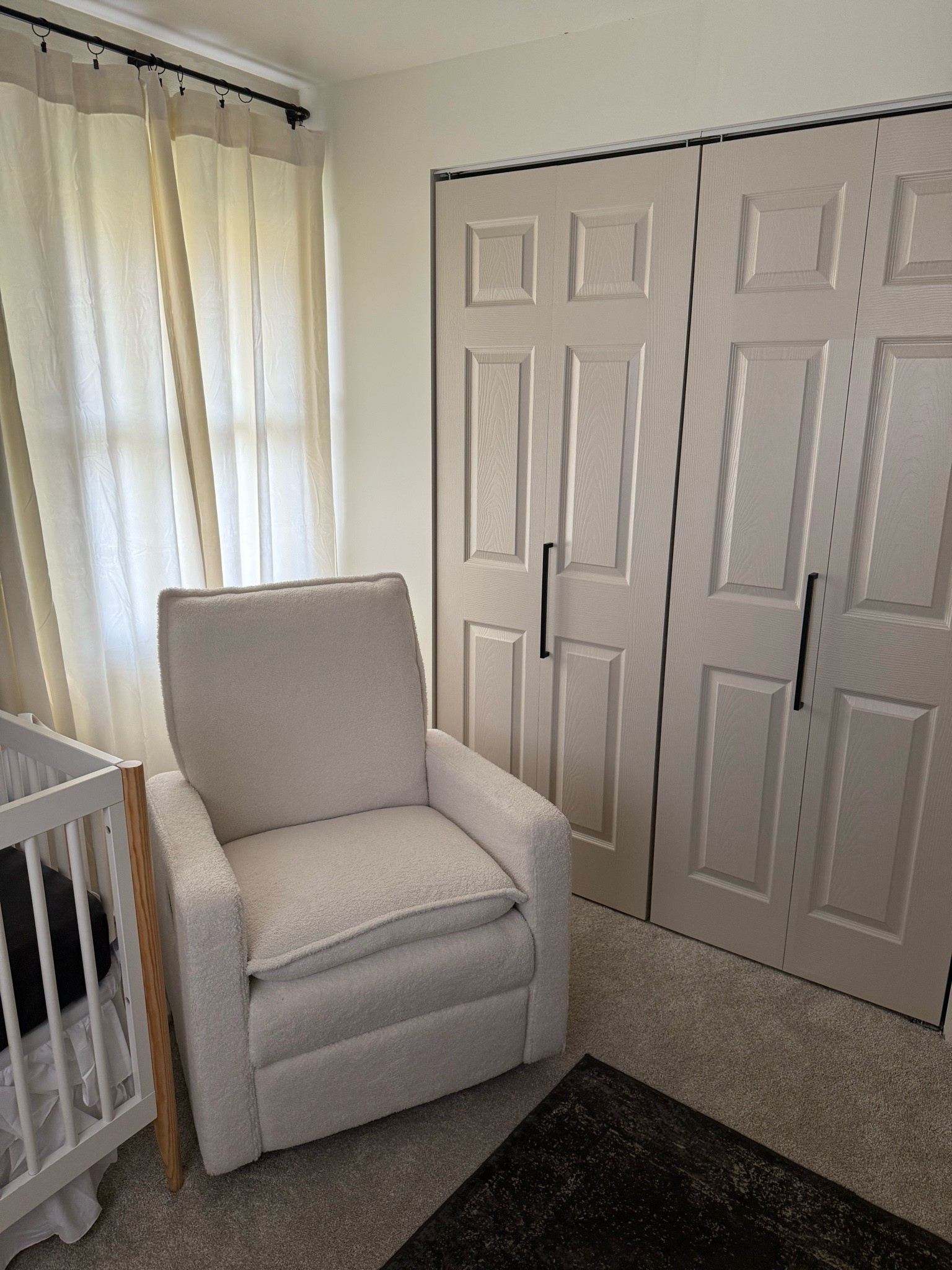 Gave our standard closet doors a facelift and still can’t get over the difference it made! Such a cheap option that really elevates the space!