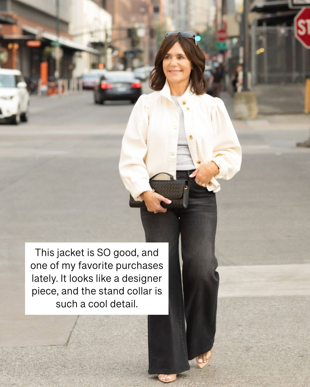 The minute I spotted the cool Chloé jacket that was seen all over the runways, I knew I’d need to find a version to recommend. So when this one appeared, I snatched it up. The stand collar and the puff-sleeve detail are so chic! 

 #LTKSeasonal #LTKOver40 #LTKStyleTip