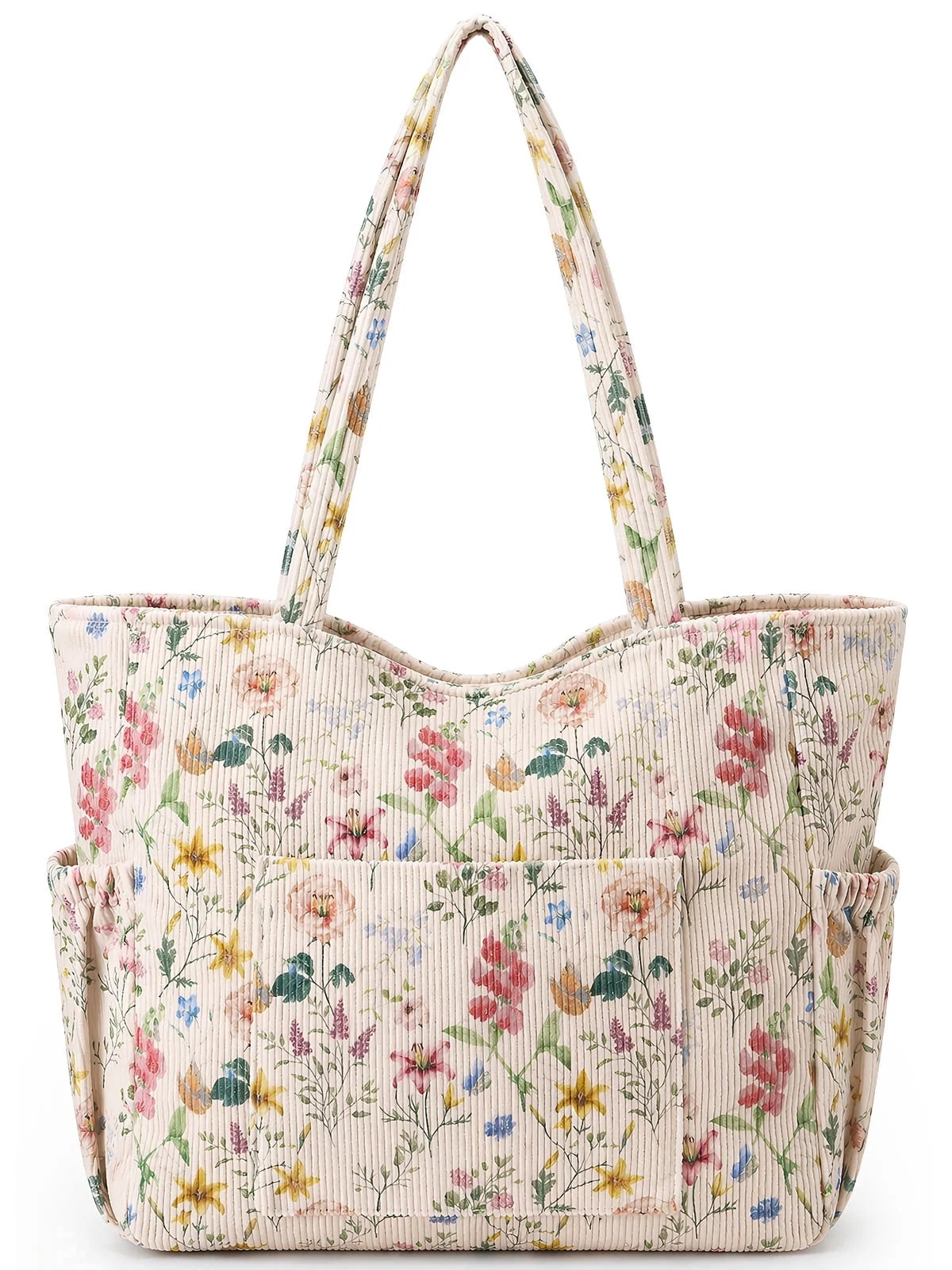 GYNKY Corduroy Tote Bag for Women Large Capacity Work Bag Weekender Duffle Bags with 6 Pockets Shoulder Crossbody Handbag for Office Travel Gym and Everyday Use Overnight | Walmart (US)