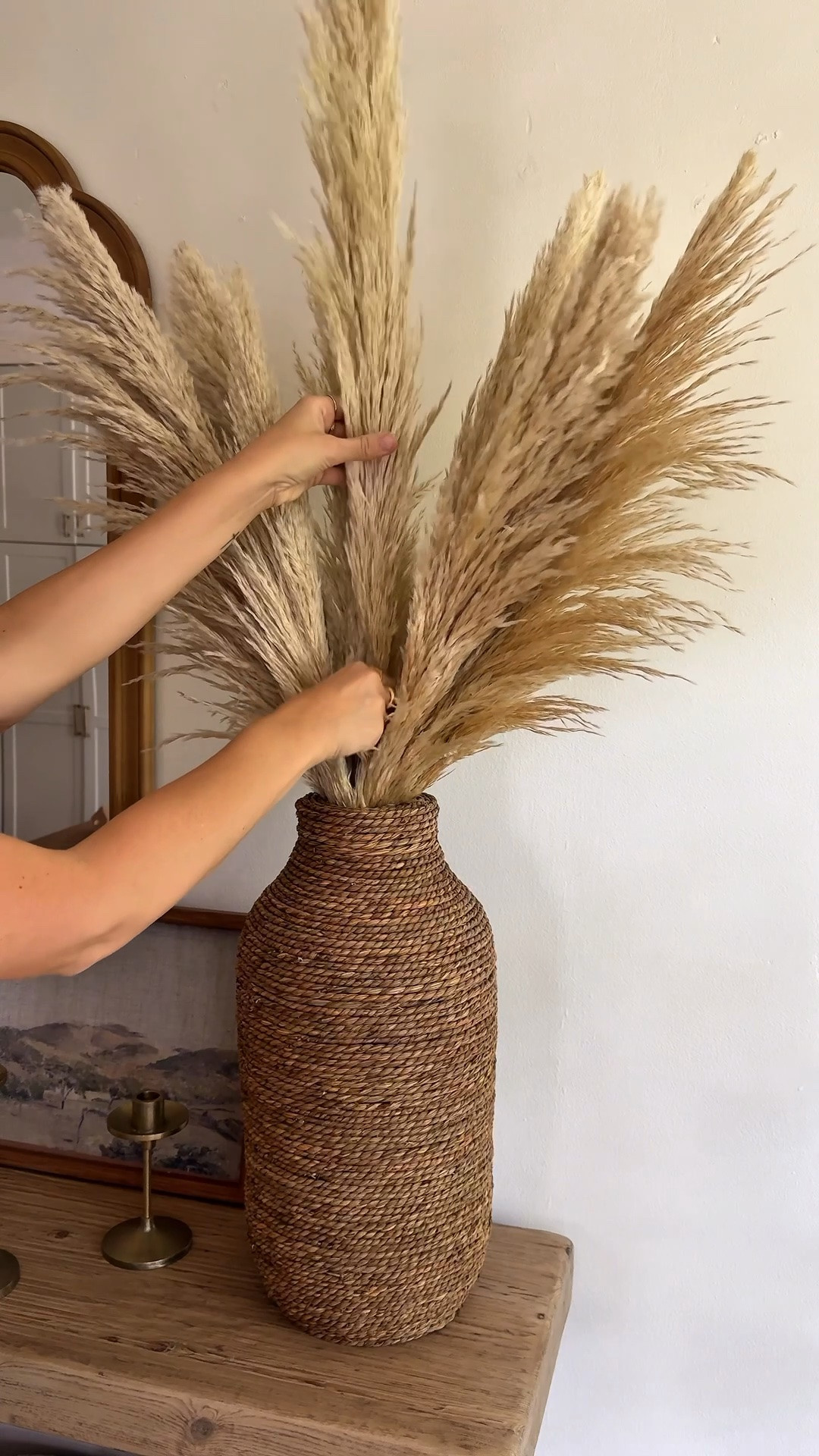 I love an easy + pretty and neutral Summer centerpiece idea for your home this season! I love the pampas grass stems and the sea grass vase!

#LTKHome #LTKSaleAlert #LTKdayinmylife