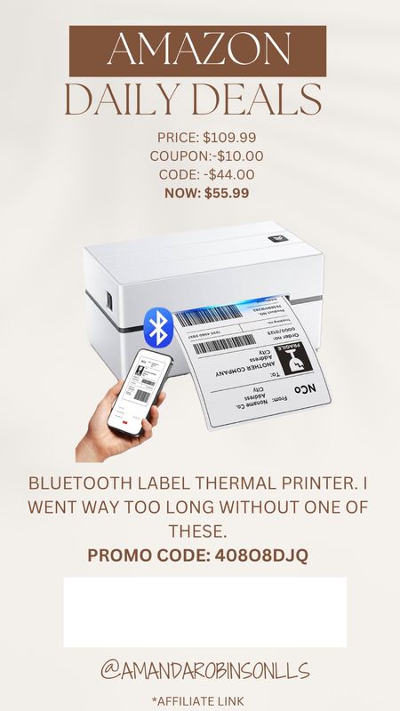 Amazon Daily Deals
Bluetooth thermal printer 

#LTKFindsUnder50 #LTKSaleAlert