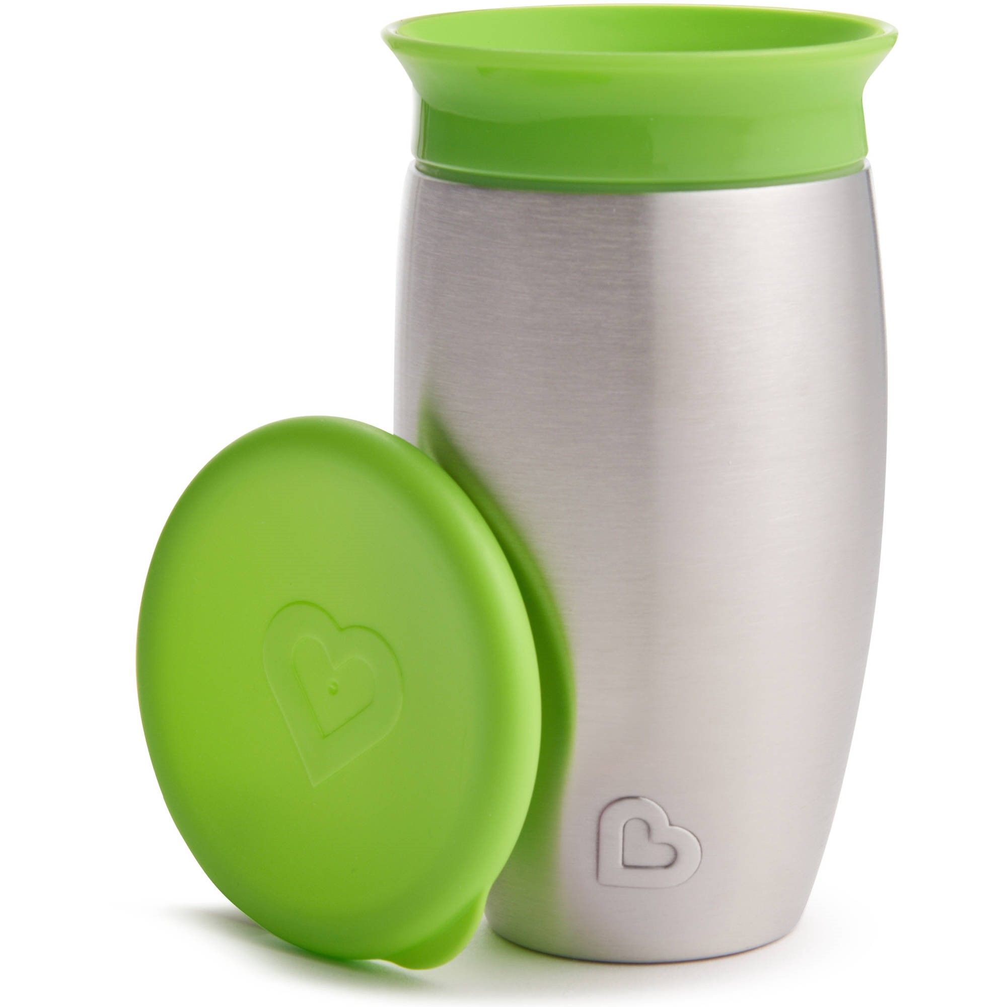 Munchkin Miracle 360 Spoutless Stainless Steel Sippy Cup, 10oz, Green | Walmart (US)