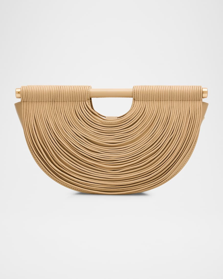 Lou Draped Leather Clutch Bag | Neiman Marcus
