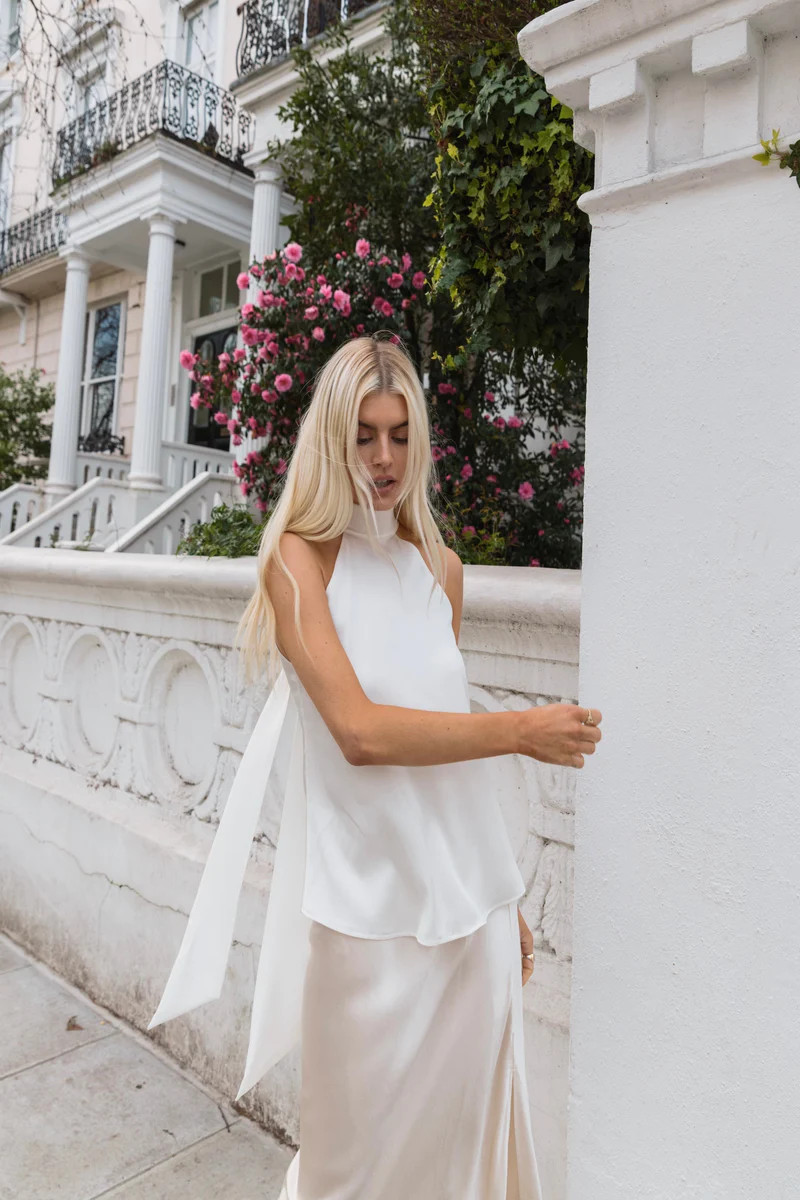 "The Claire" - Silk Halterneck (White) | Sinead Keary