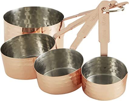 47th & Main Rustic Hammered Stainless Steel Measuring Cup Set, 4-Piece, Copper | Amazon (US)