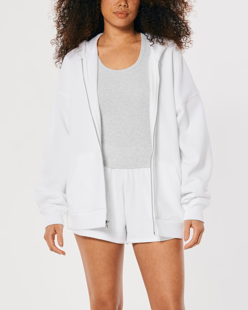 Gilly Hicks Active Essentials Oversized Full-Zip Hoodie | Hollister (US)