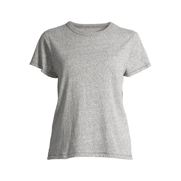 Free Assembly Women's Short Sleeve Tri-Blend Ringer Tee | Walmart (US)