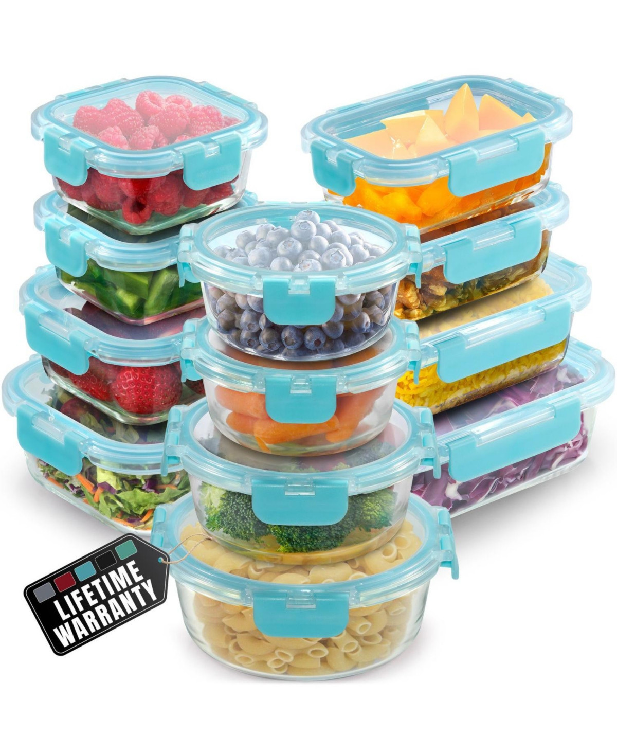 Zulay Kitchen12 Pack Glass Meal Prep Containers with Lids - Airtight, Borosilicate Glass Storage Containers - Blue | Macy's