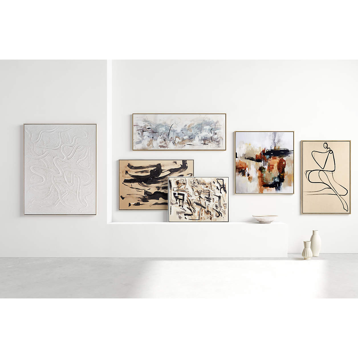 "Bloom" by Kichael Bonofiglio Brown & Black Abstract 47"x50" Framed Wall Art Print + Reviews | Cr... | Crate & Barrel