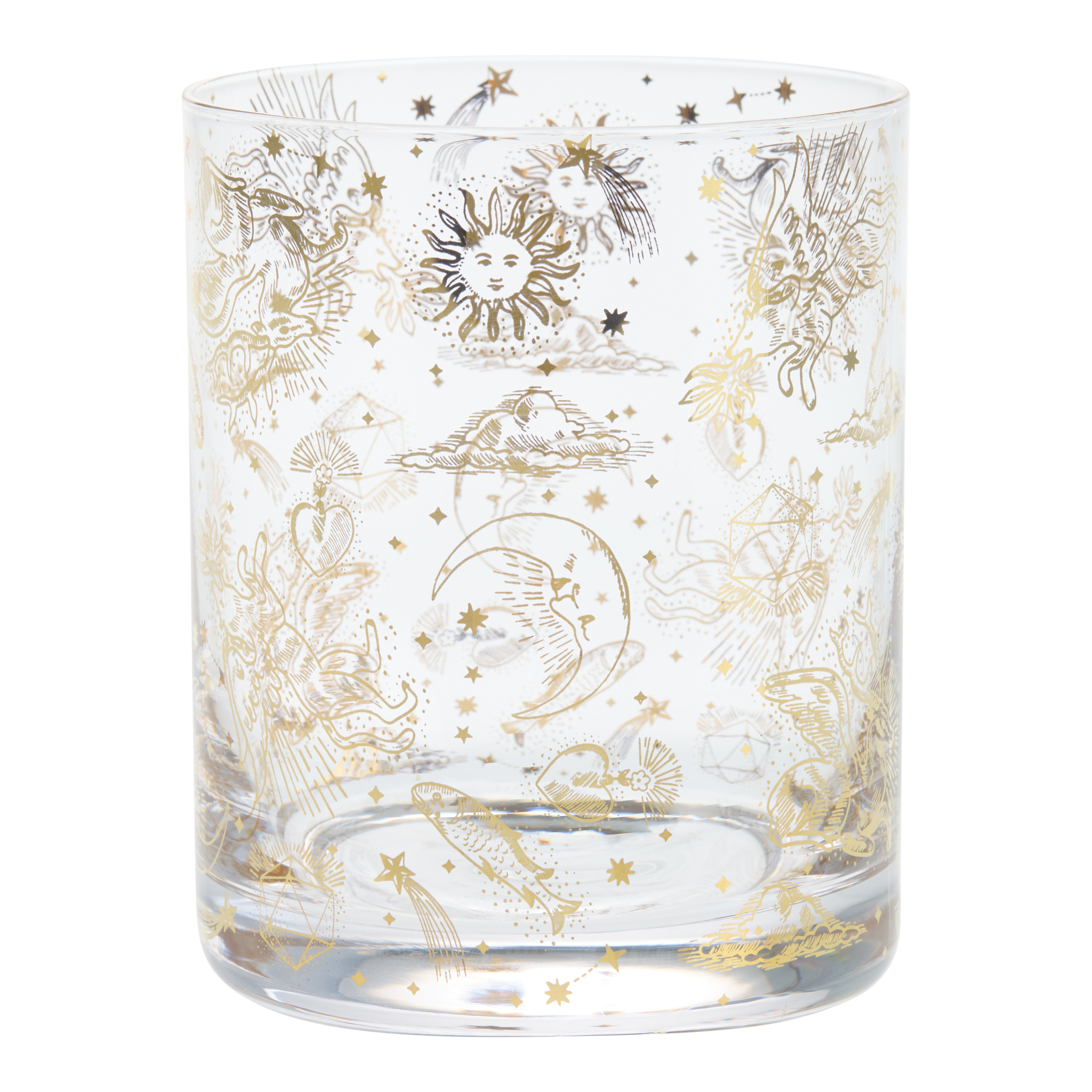 Gold Celestial Double Old Fashioned Glass | World Market