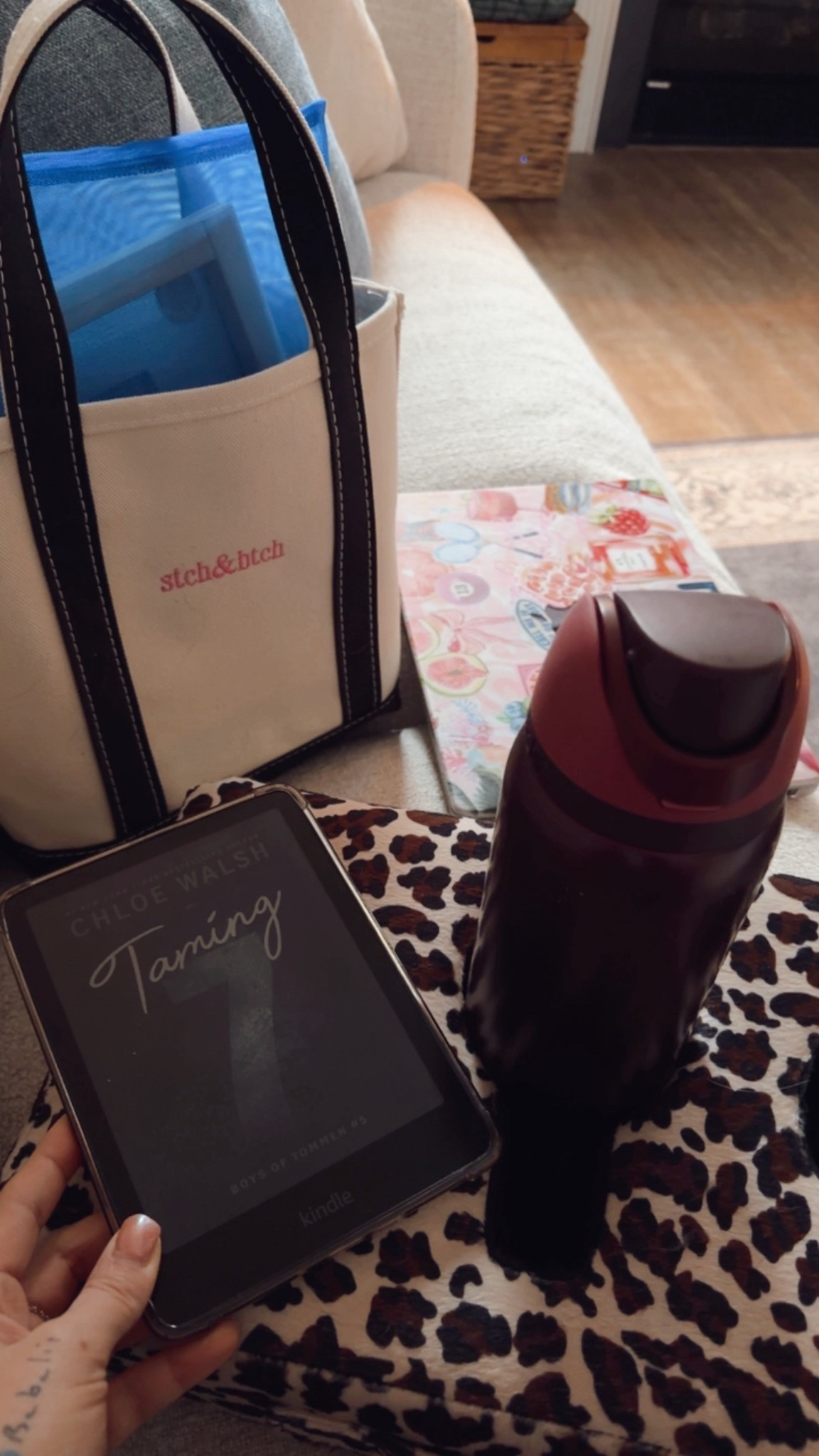 A slow Sunday calls for my Kindle, a bottle of water and my cross stitch bag. This cup cozy pillow is so good for relaxing on the couch when I’m reading a good book under a cozy blanket. 
Sunday at home 

#LTKHome #LTKselfcare #LTKmomlife