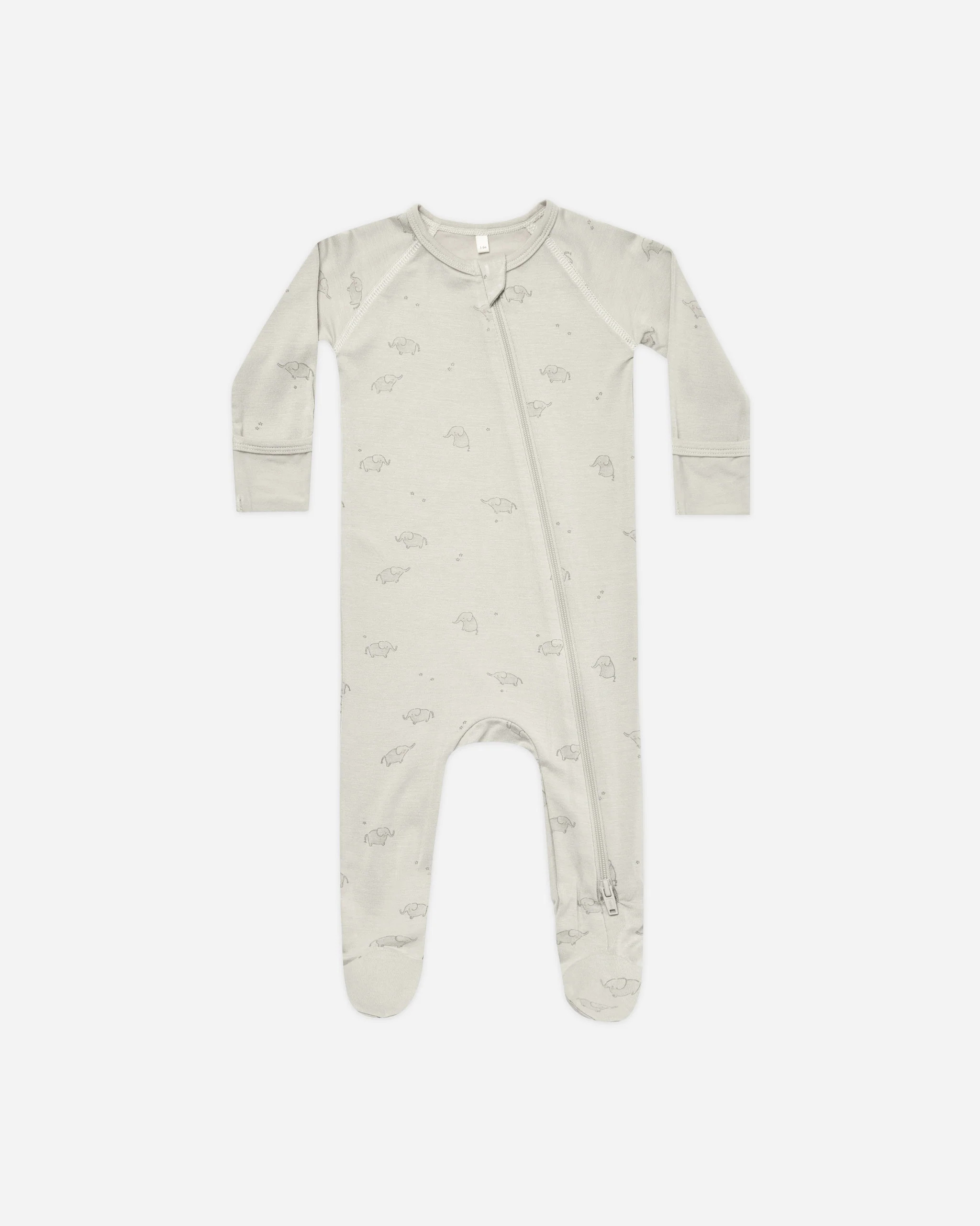 Bamboo Zip Footie || Elephants | Rylee + Cru