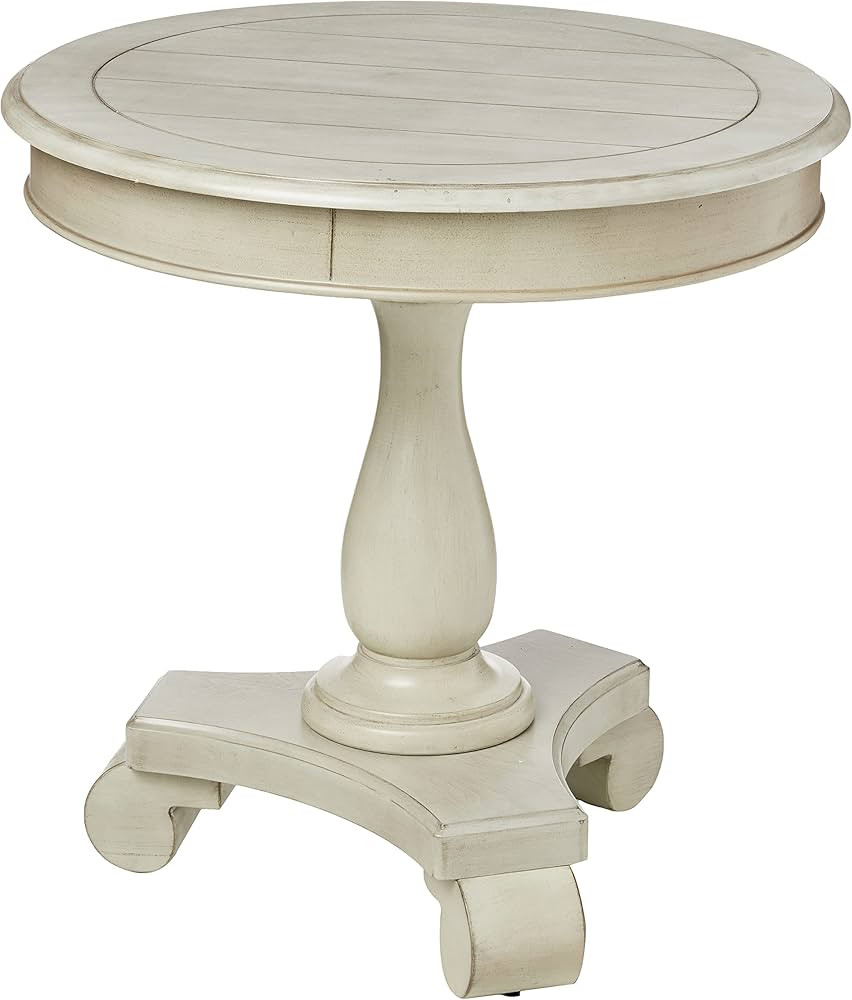 Avalon Hand Painted Round Accent Table, Antique Grey | Amazon (US)
