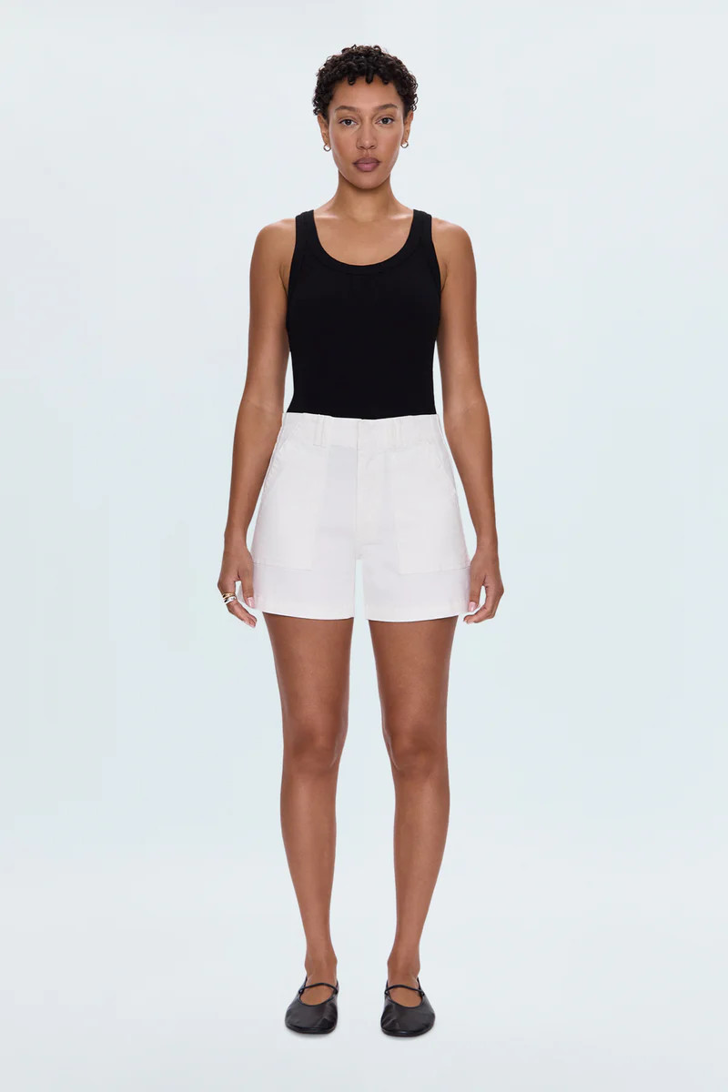 Marissa High Rise Utility Short - White | Pistola Denim