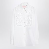 Valentino White Cotton Shirt With Ruffles | Balardi (US & Canada)