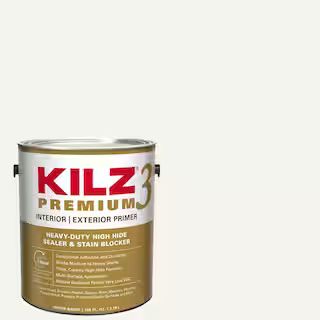 KILZ PREMIUM 1 Gal. White Interior/Exterior Primer, Heavy-Duty High Hide Sealer, and Stain Blocke... | The Home Depot