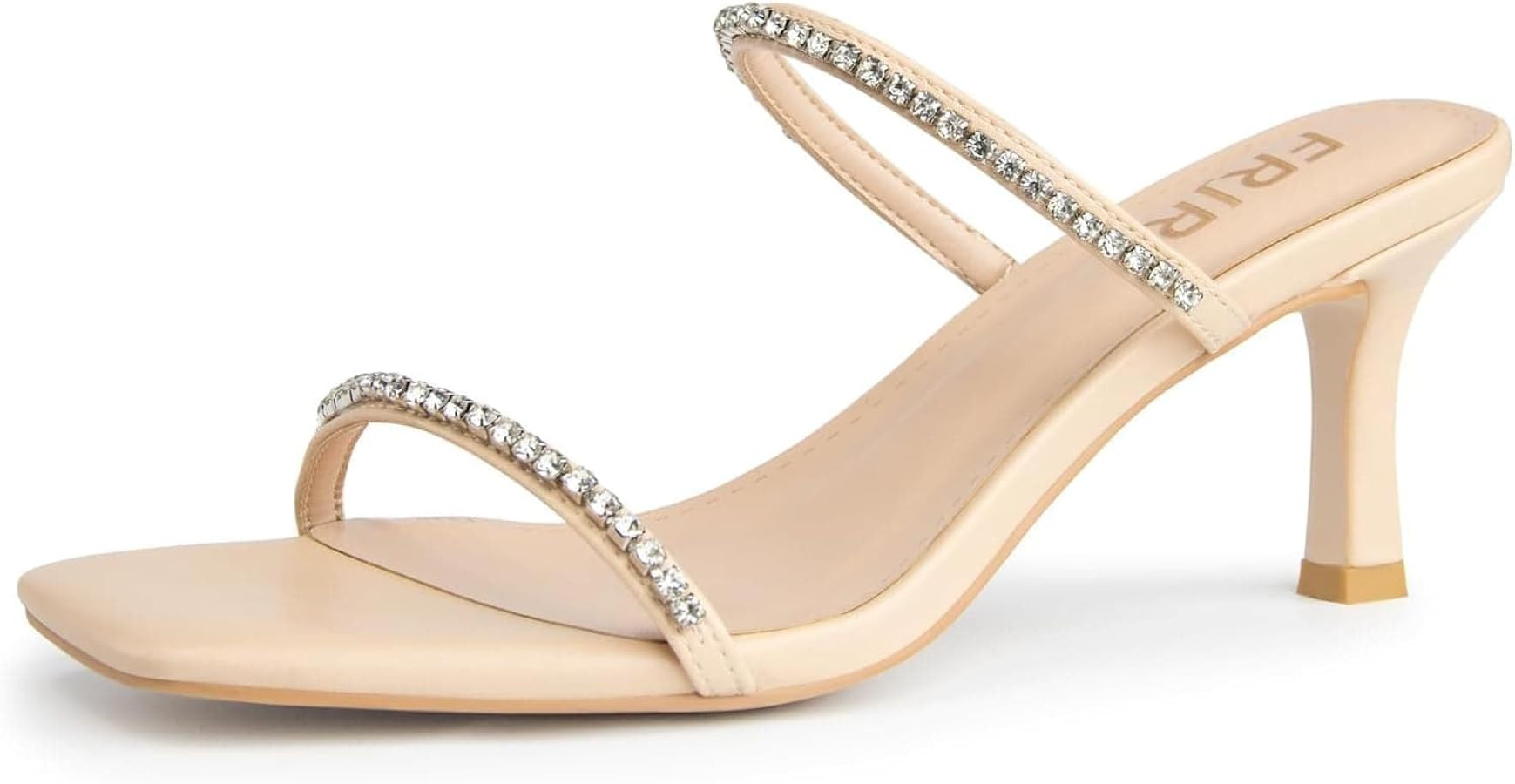 Women's Rhinestone Sandals Lace Up Slingback Square Open Toe Heels Sparkling Sandals with Stilett... | Amazon (US)