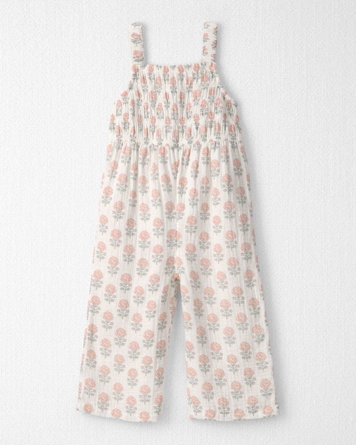 Toddler Girl Organic Cotton Gauze Jumpsuit in Rosebud Petal Print | Carter's Inc