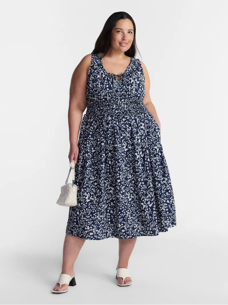 Terra & Sky Women's Plus Sleeveless Smocked Dress, Sizes-0X-5X | Walmart (US)