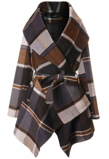 Prairie Check Rabato Coat by Chic+ | Chicwish