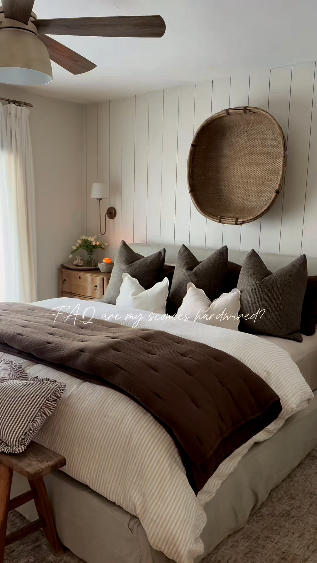 No I did not hardwire my sconces on my walls! I always use these rechargeable light bulbs from Amazon! Linking them plus all my bedroom items here  

#LTKHome