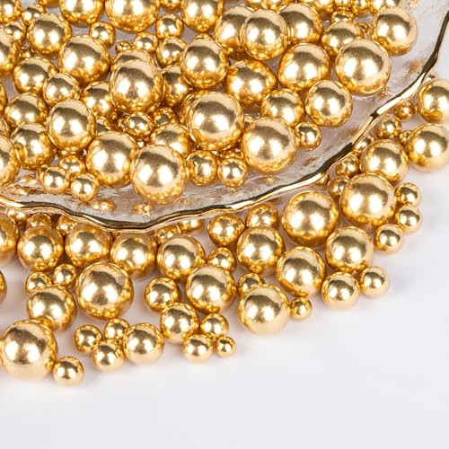 Gold Pearl Sprinkles,Candy Pearls for Baking,Sprinkle Mix Size,Edible Sugar Cake Decorations,Cupcake Toppers,Cookie Decorating,Donuts Ice Cream Decorating,Wedding Birthday Party Valentines Christmas Supplies,130g/4.58oz | Amazon (US)