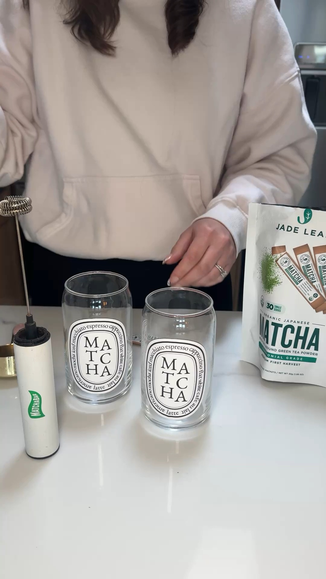 Making my morning matcha at home! I use these cute cups I got on Etsy and mix together the matcha powder with 1/4 cup of warm water. Add ice top with milk and you’re good to go!

#LTKHome #LTKmorningroutine