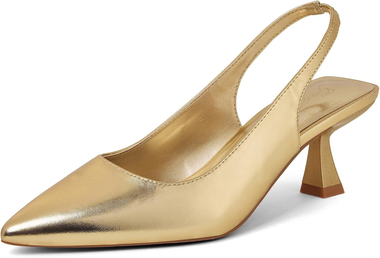 GENSHUO Slingback Kitten Heels for Women Pumps Closed Pointed Toe 2.3 Inch Low Heel Dress Shoes C... | Amazon (US)