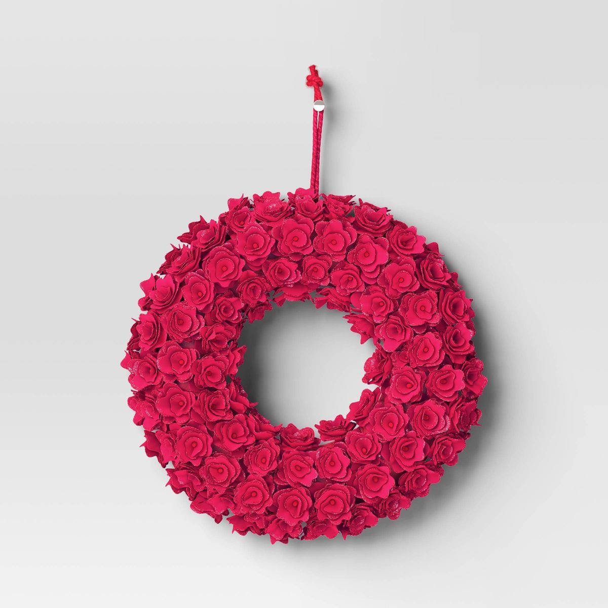 Curled Wood Christmas Wreath Red - Threshold™ | Target