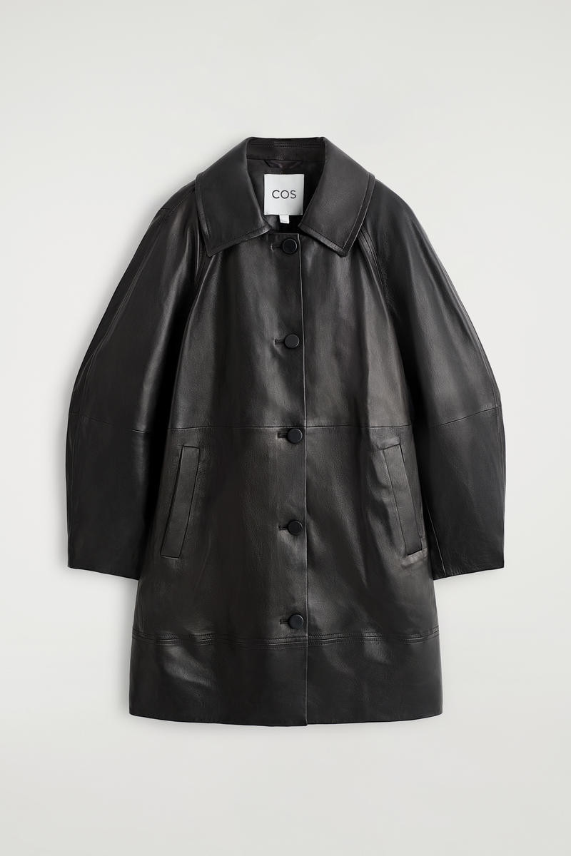 Sculptural Leather Coat | COS UK