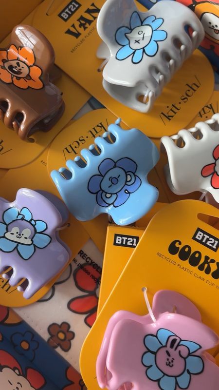 When I first saw Kitsch was collaborating with BT21, I was hoping claw clips would be in the mix. Super excited to see them in this second part of the Flowers & Friends Collection 🌸 Everything in this collection:

🌸 8 recycled plastic puffy claw clips (Koya, RJ, Shooky, Mang, Chimmy, Tata, Cooky Van)
🌸 Universtar Wash Bags
🌸 Sleep Mist - Lavender and Vanilla
🌸 Claw Clip Organizer

#LTKstyletip #LTKGiftGuide #LTKhome