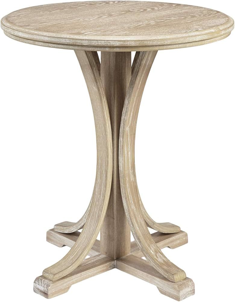 Martha Stewart Fatima Accent Tables Modern Mid-Century Rustic Pedestal Design, Round Tabletop Liv... | Amazon (US)