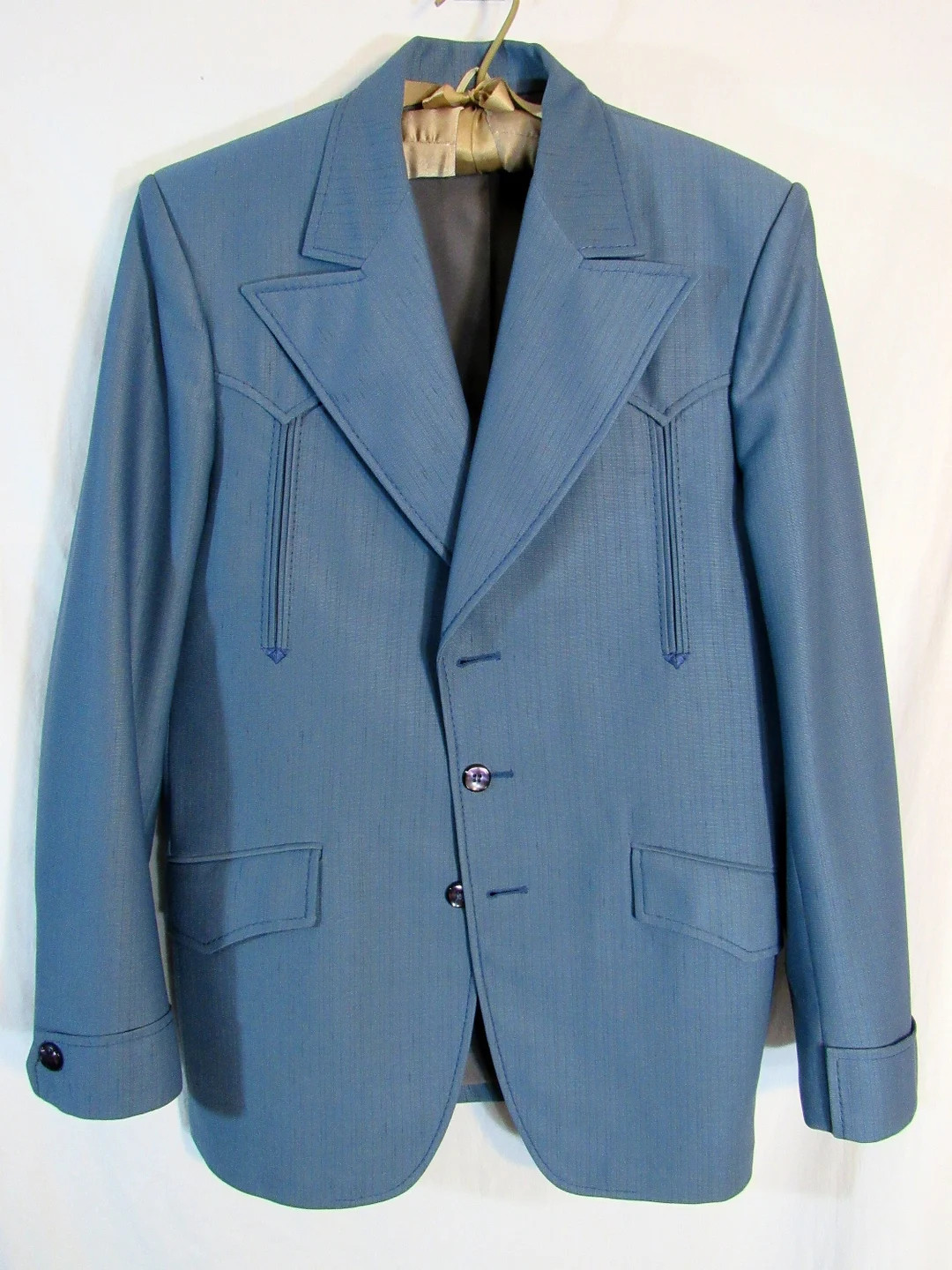 1960s or 70s Vintage Lasso Men's 3 Piece Suit Blue - Etsy | Etsy (US)