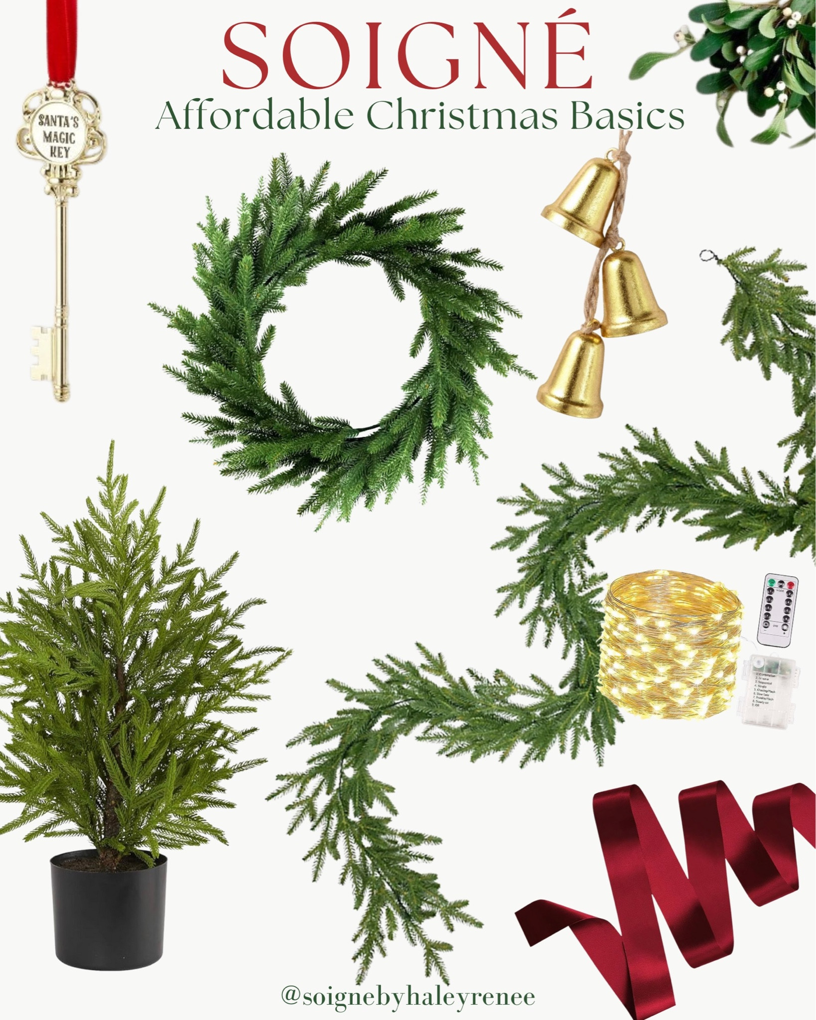 I searched high and low for the best Christmas wreaths, garlands, etc. to put you in the festive spirit without breaking the bank--This mini Christmas tree is an exact dupe for an afloral tree I bought last year.  The bells are perfect decor to layer into your tree or change up the ribbon and add a cluster to your wreath!

#LTKSeasonal #LTKhome #LTKHoliday