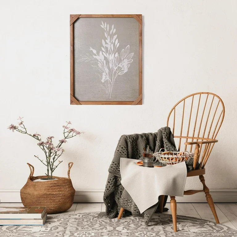 Wood Frame Botanical Wall Art 20.87" X 17" | Walmart (US)