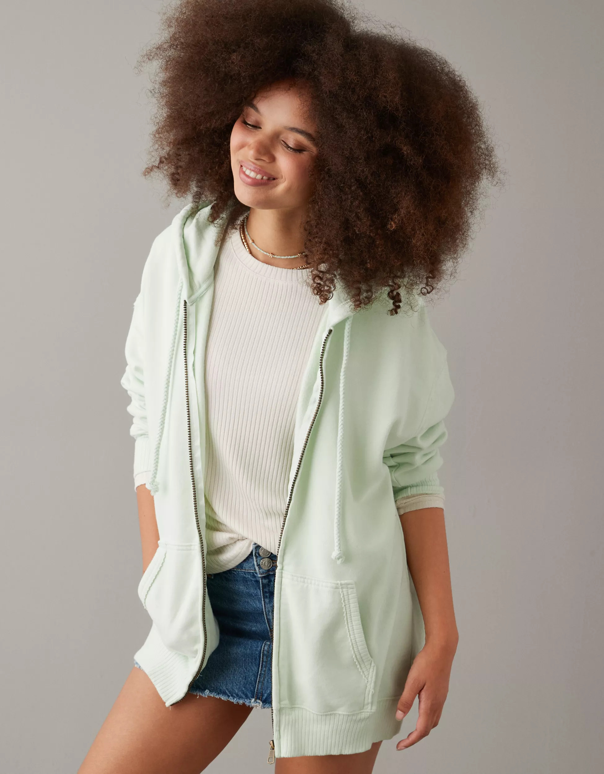 AE Oversized Zip-Up Hoodie | American Eagle Outfitters (US & CA)