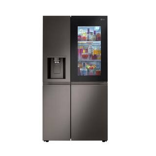 27 cu. ft. Side by Side Smart Refrigerator with Insta View, Craft Ice in PrintProof Black Stainle... | The Home Depot