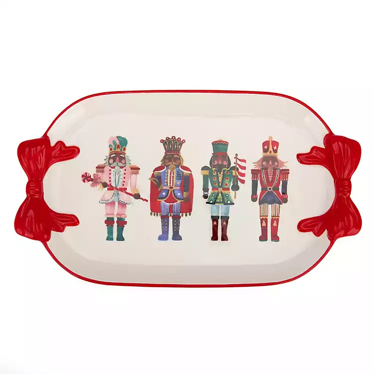 Jolly Nutcracker Bow Serving Platter | Kirklands