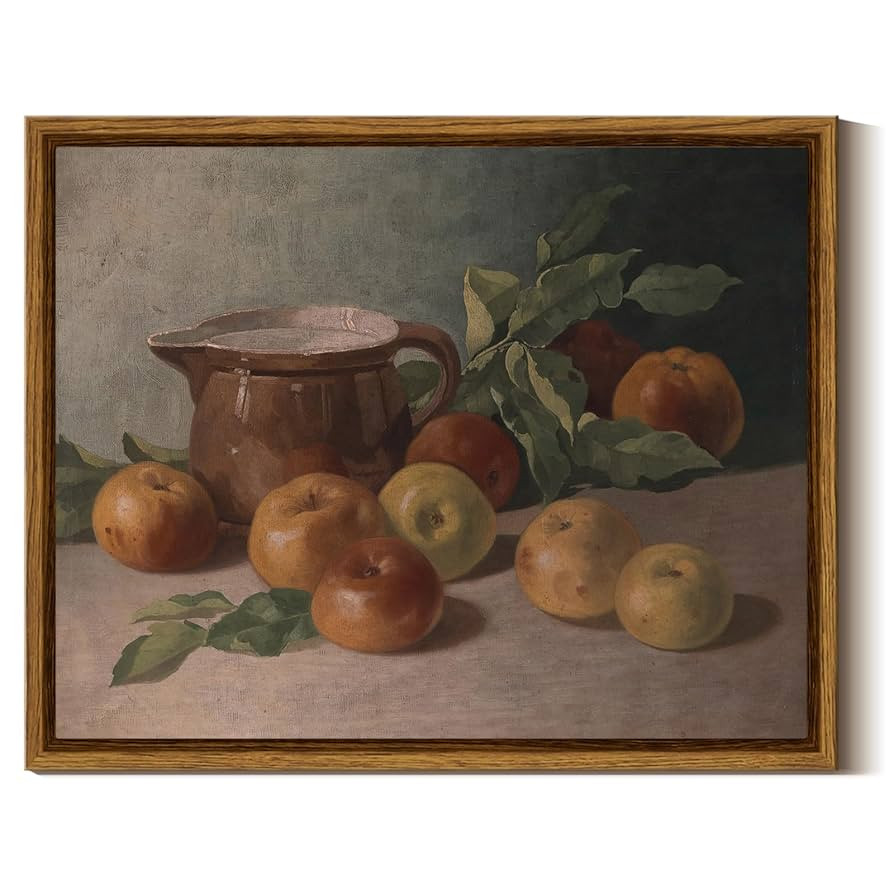 InSimSea Framed Canvas Wall Art Vintage Aesthetic Room Decor, Harvest Apples Still Life Oil Paint... | Amazon (CA)