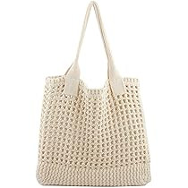 ENBEI Womens Large Beach Tote Bags Shoulder Handbags knit bag Tote bag aesthetic for Beach Croche... | Amazon (US)
