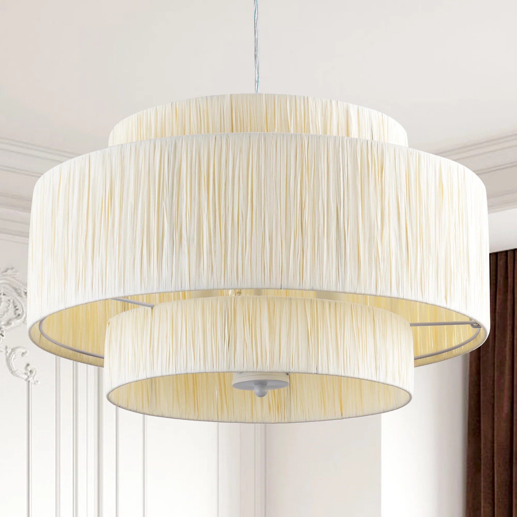 Mistana™ Frese 3 - Light Drum Chandelier with Wrought Iron Accents | Wayfair | Wayfair North America