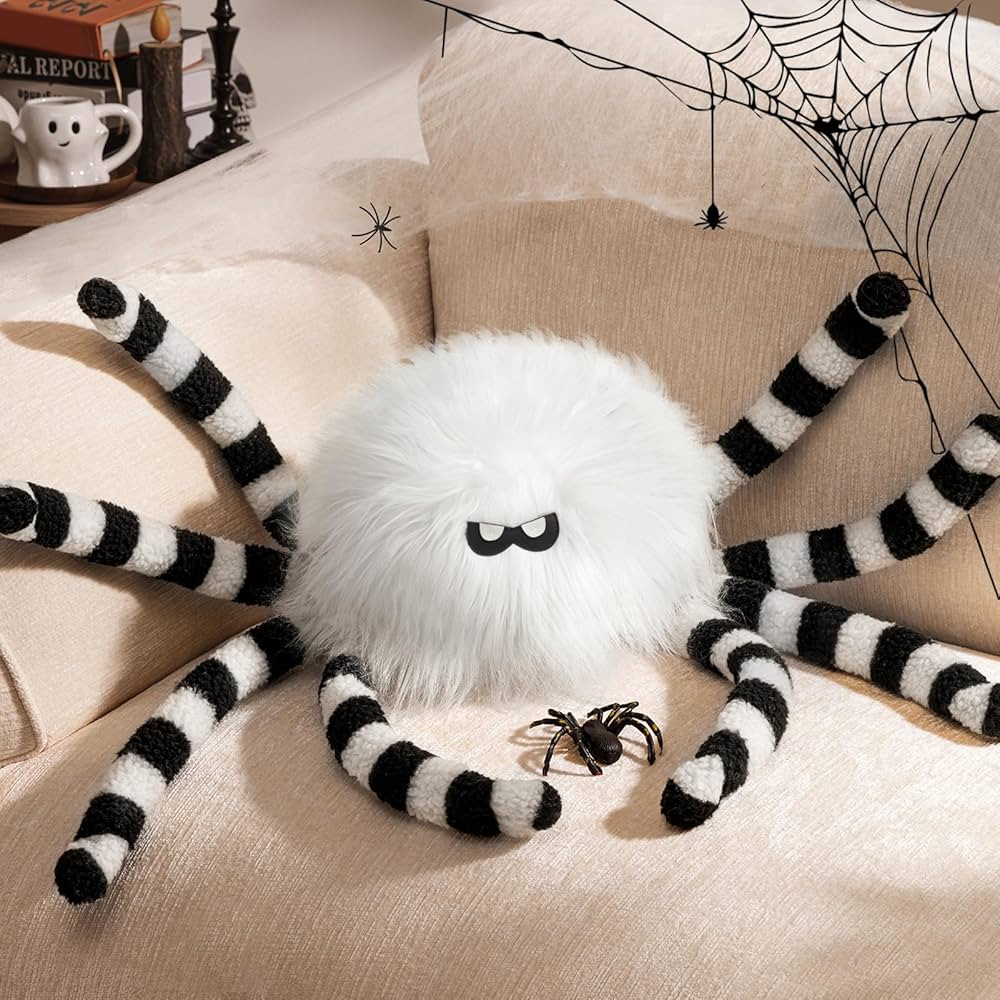 Ashler Halloween Spider Pillows, Spider Shaped Throw Pillow, Fluffy Spider Cushion for Happy Hall... | Amazon (US)