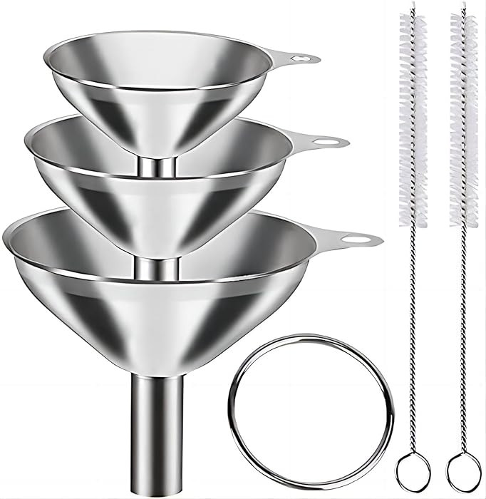 3 in 1 Metal Small Funnels for Filling Bottles Stainless Steel Small Kitchen Funnel Set for Trans... | Amazon (US)