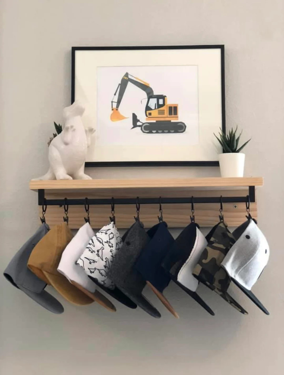 Wood Hat Shelf with Clips | Etsy (US)