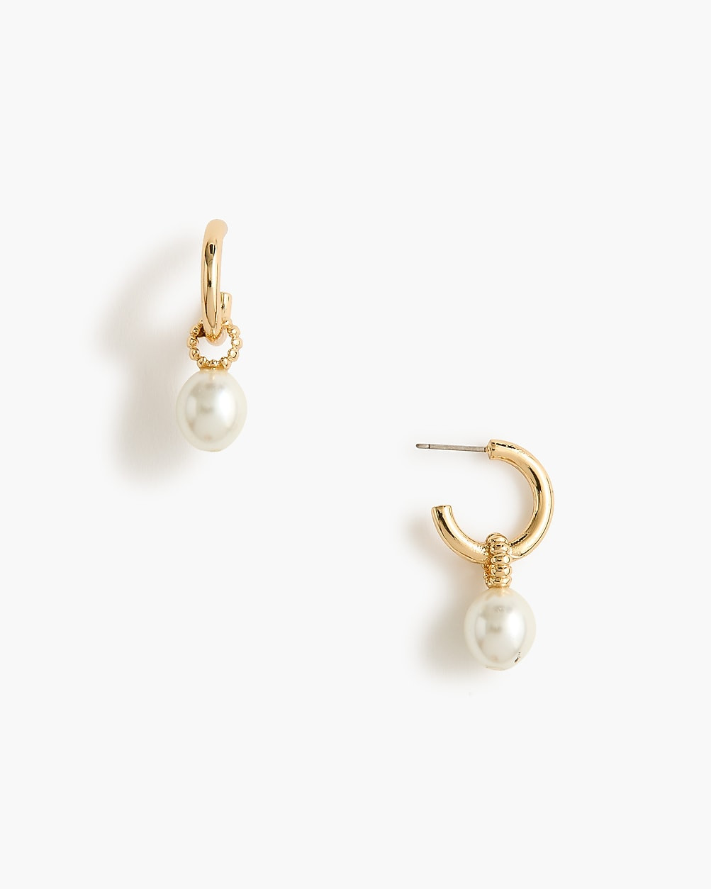 Pearl drop hoop earrings | J.Crew Factory