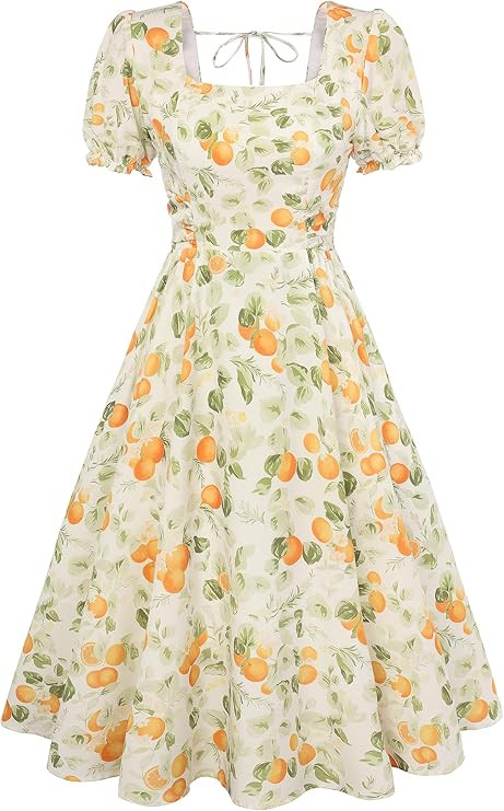 Belle Poque Vintage Dress for Women 2026 Summer 1950s Midi Cottagecore Dresses Square Neck Weddin... | Amazon (US)