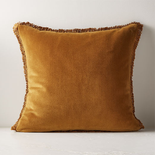 Bettie Mustard Yellow Modern Throw Pillow with Feather-Down Insert 23" + Reviews | CB2 | CB2